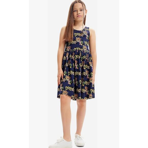 Desigual Other - NWT Desigual Sleeveless Love Dress Navy Blue Girl’s Size 13/14
